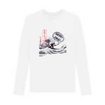 White Printed Long Sleeve T Shirt Front