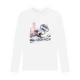 White Printed Long Sleeve T Shirt Front