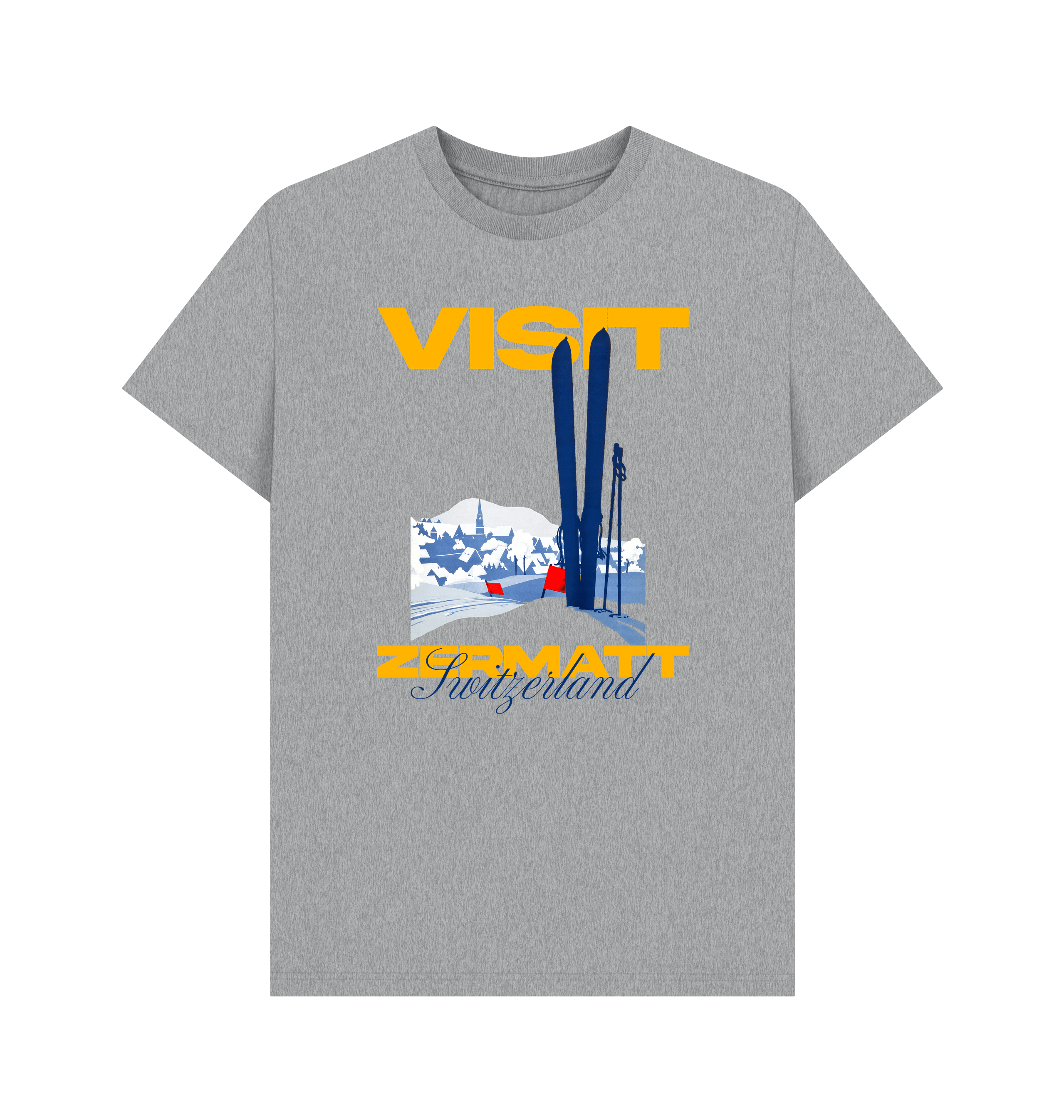 Athletic Grey Printed T-shirt Front