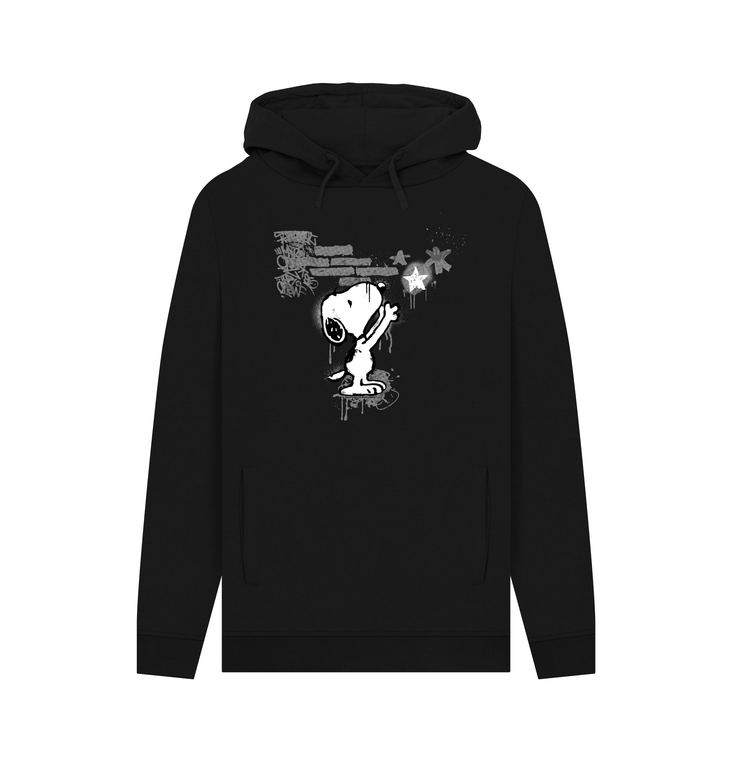 Black Printed Hoody Front