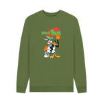 Khaki Printed Sweater Front