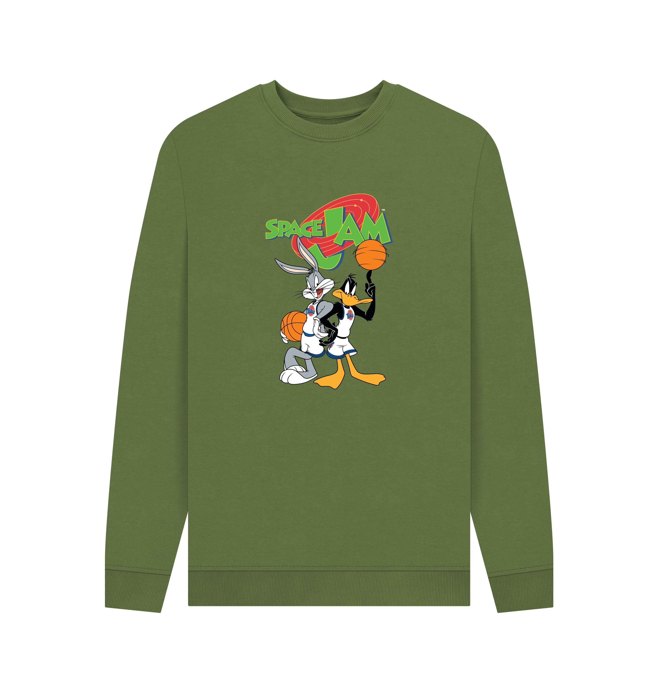 Khaki Printed Sweater Front