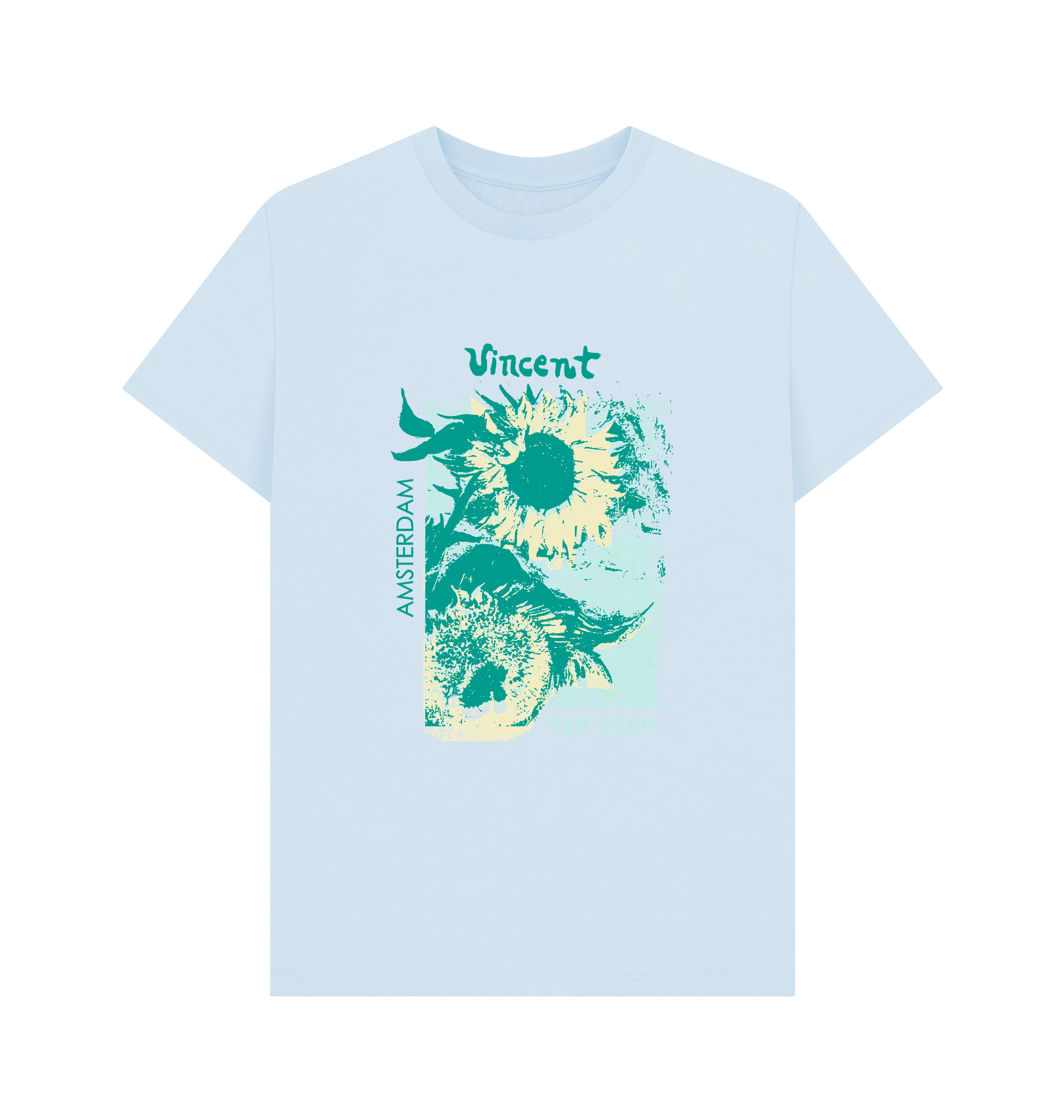 Sky Blue Printed T-shirt Front