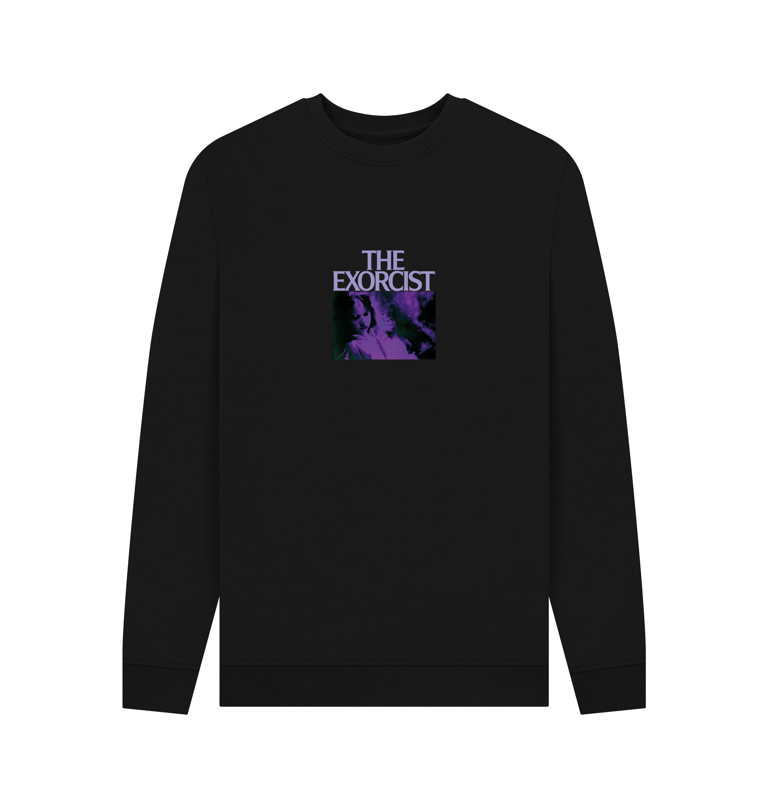 Black Printed Sweater Front