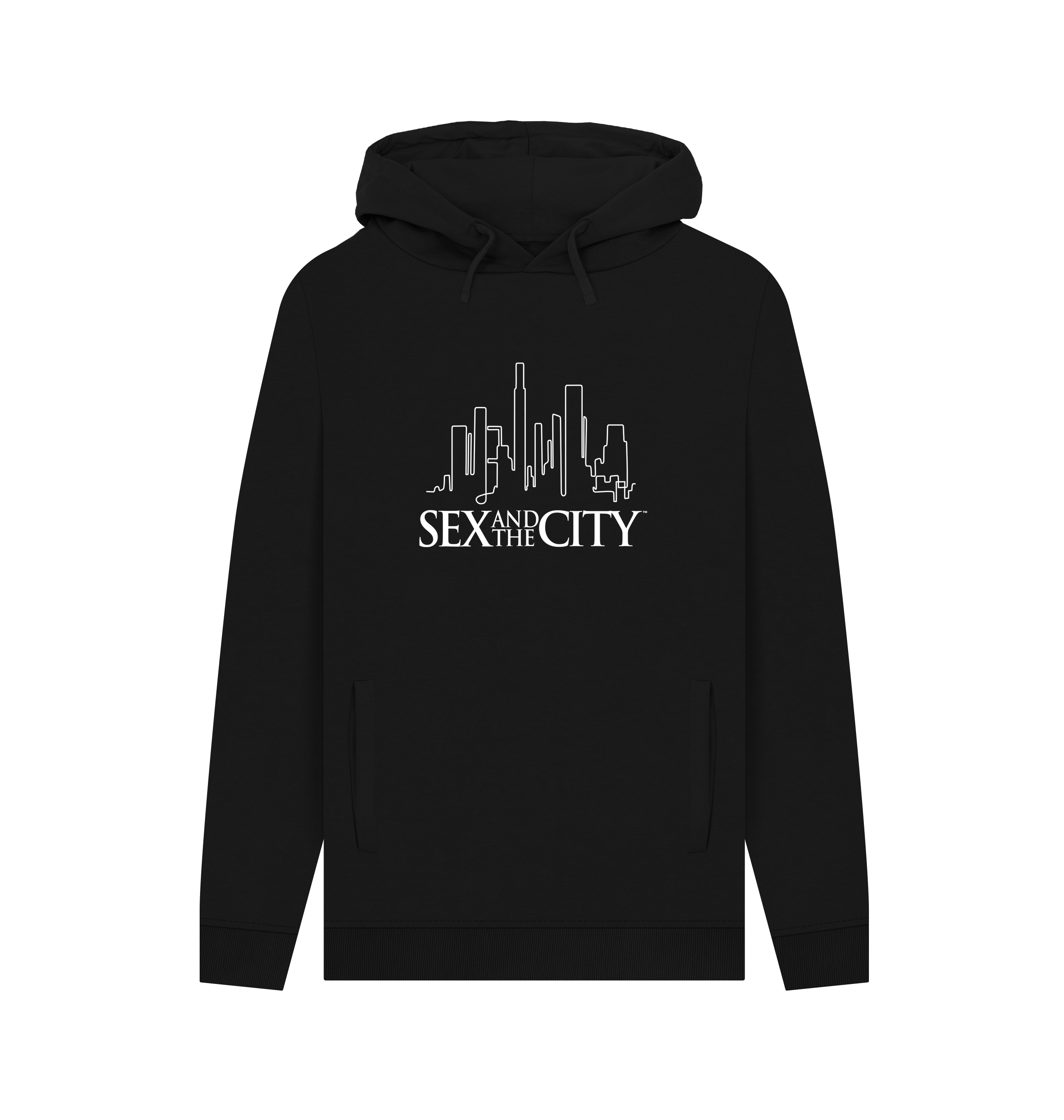 Black Printed Hoody Front