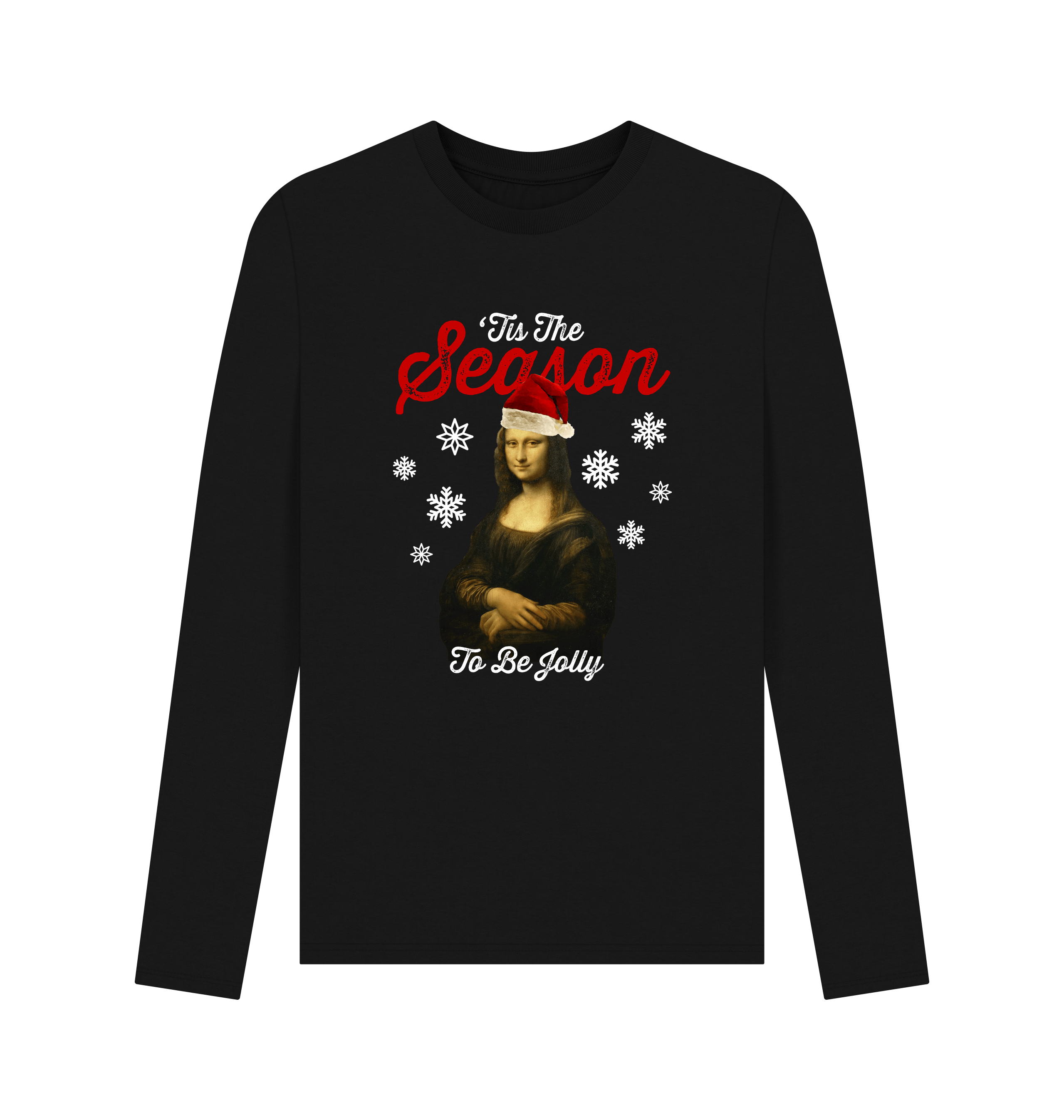 Black Printed Long Sleeve T Shirt Front