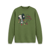 Khaki Printed Sweater Front
