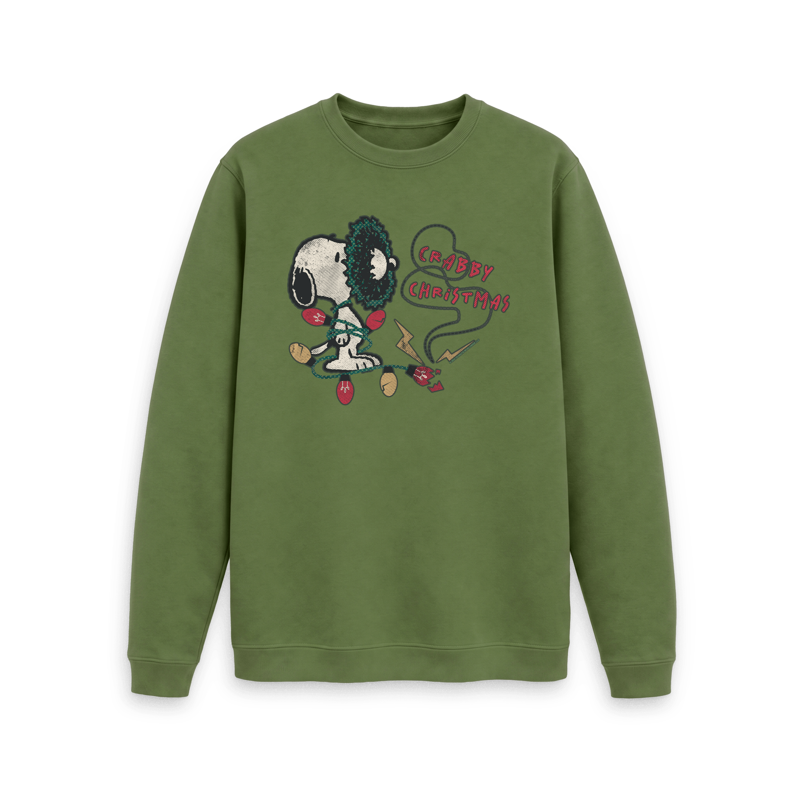 Khaki Printed Sweater Front
