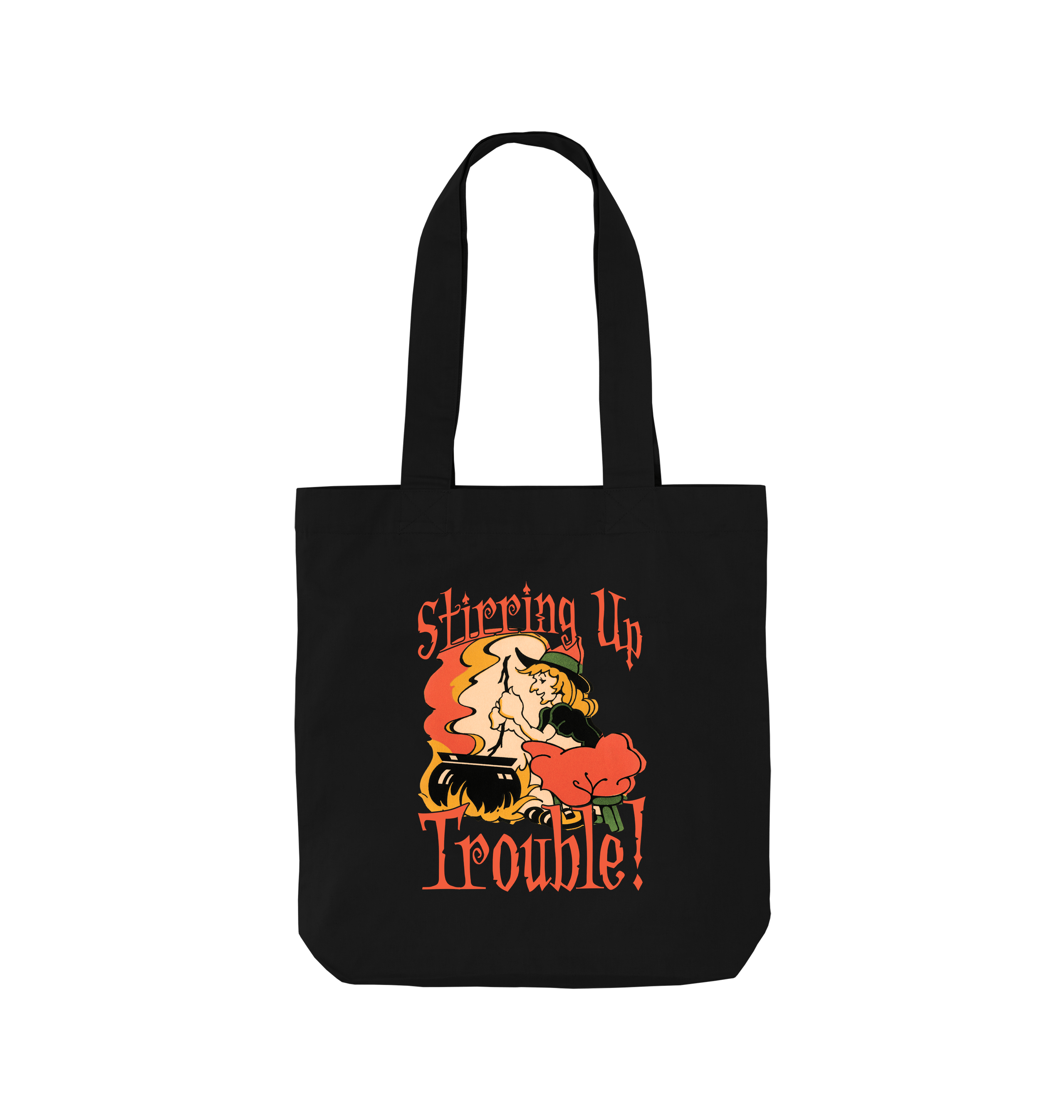 Black Printed Bag Front