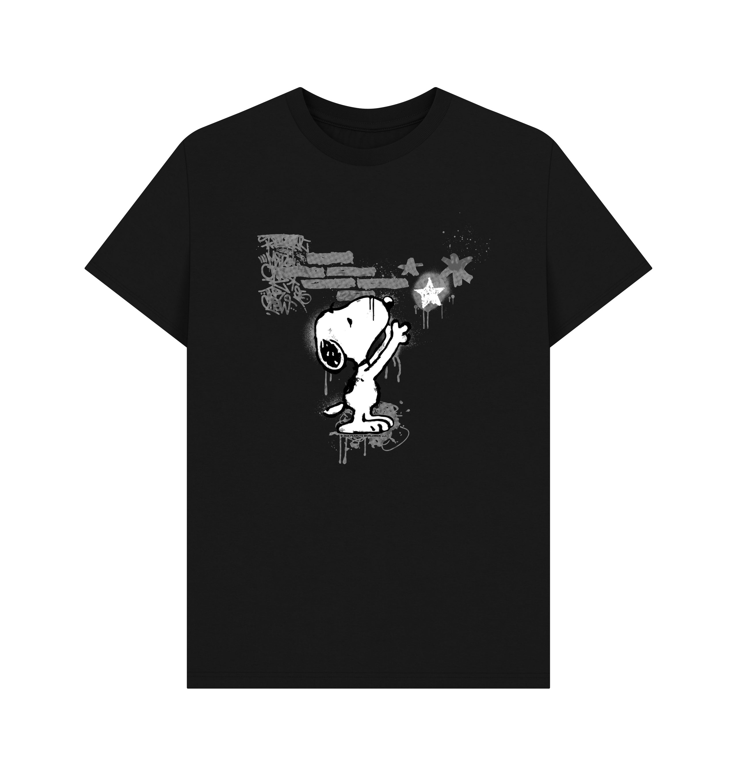 Black Printed T-shirt Front