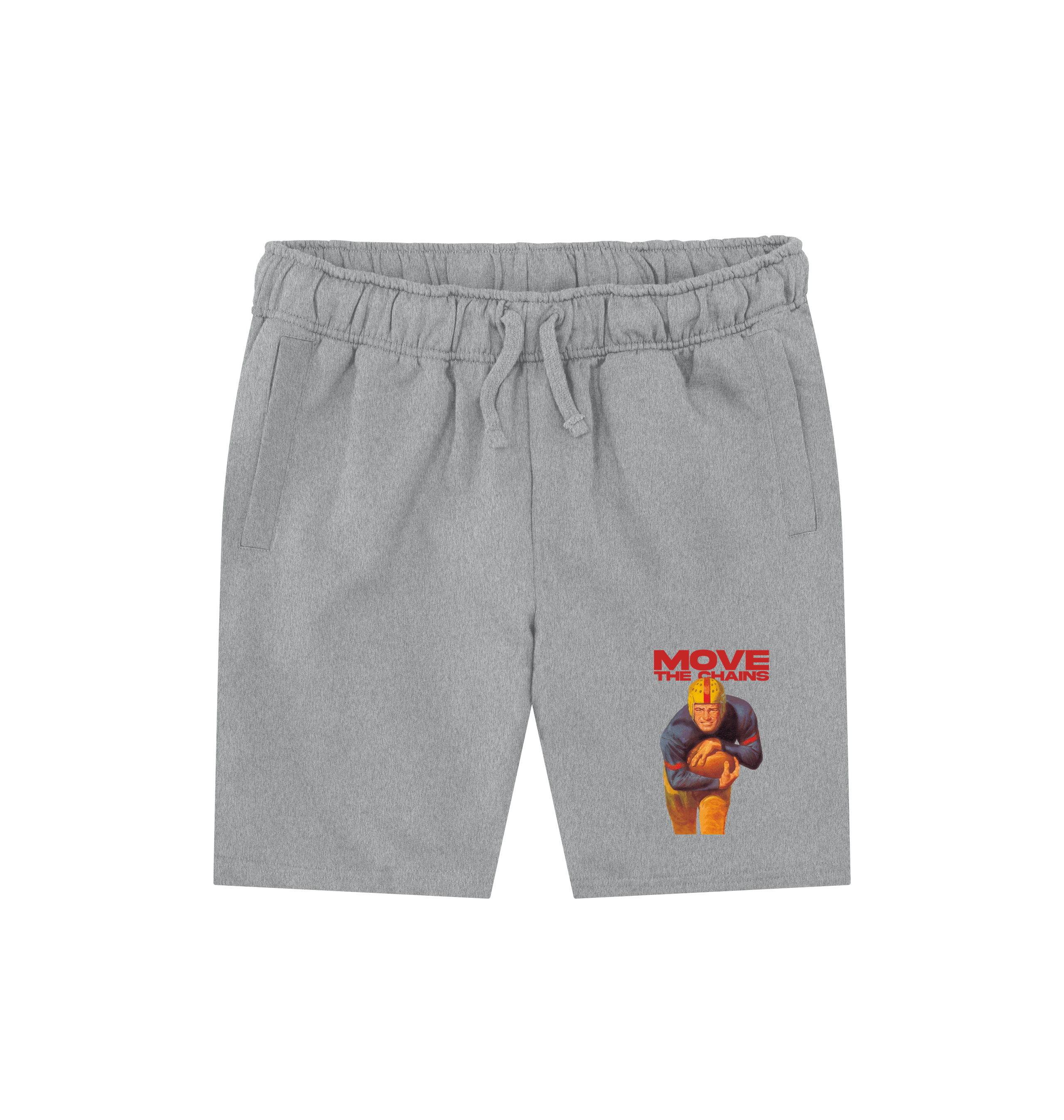 Athletic Grey Printed Mens Shorts Front