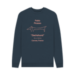 Navy Blue Printed Sweater Front