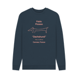 Navy Blue Printed Sweater Front