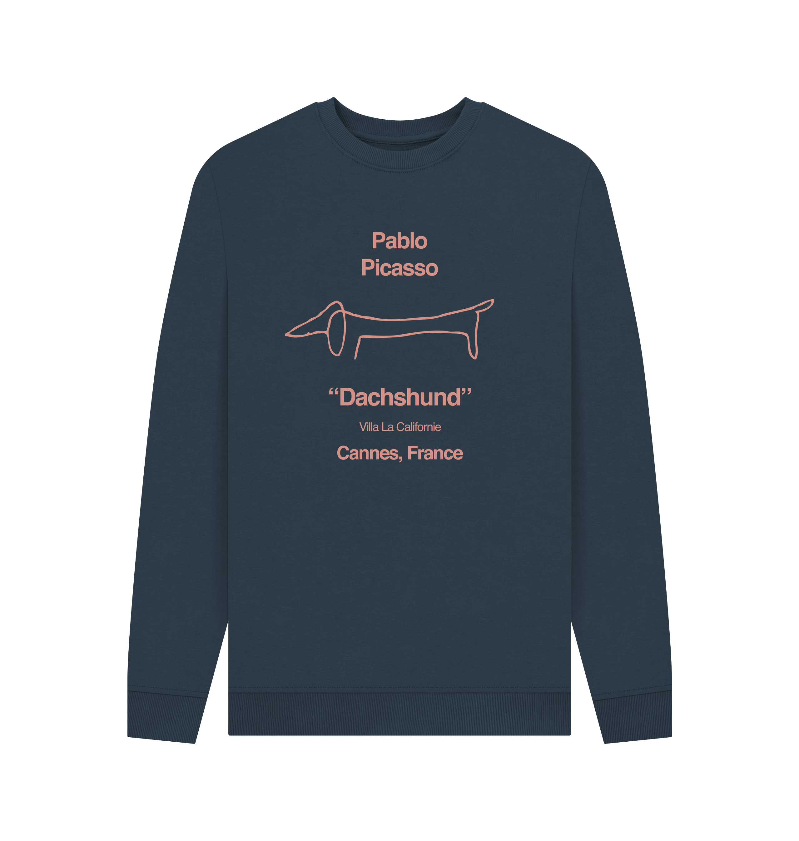 Navy Blue Printed Sweater Front