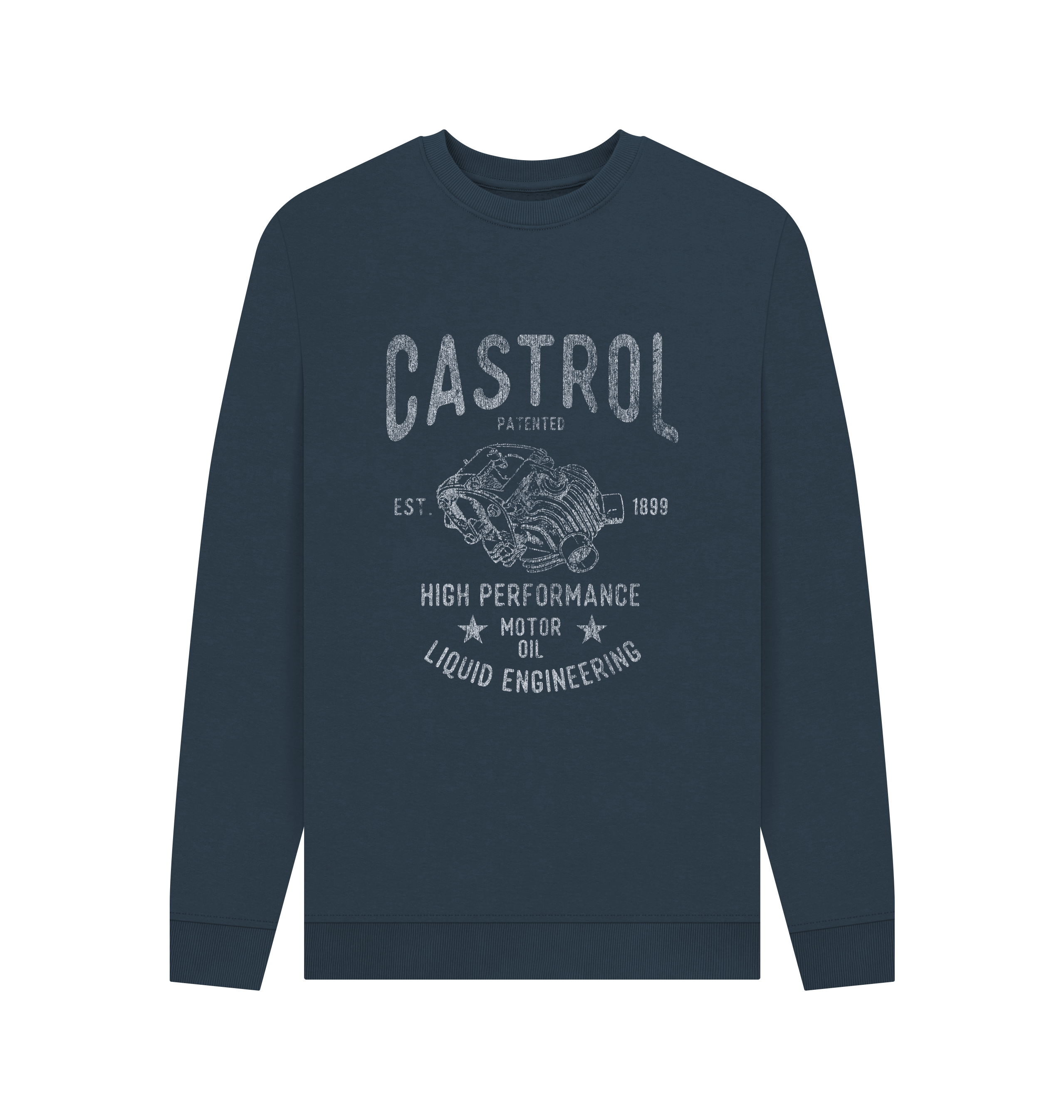 Navy Blue Printed Sweater