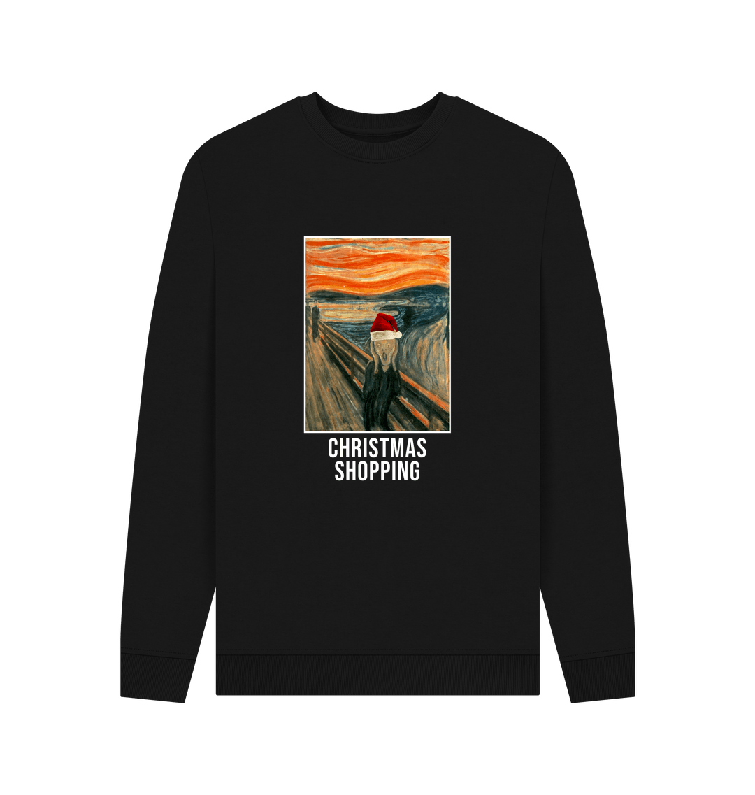 Black Printed Sweater Front