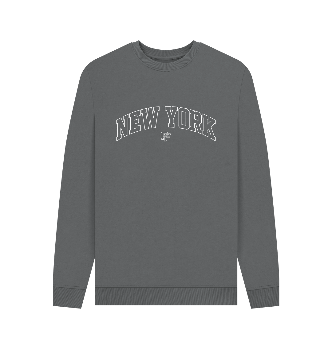 Slate Grey Printed Sweater Front