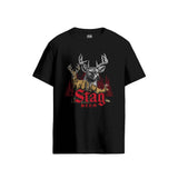Stag Beer Vintage Deer Graphic Black T-Shirt
