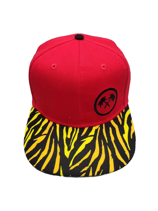 Trainerspotter Leopard Peak Red Snap Back