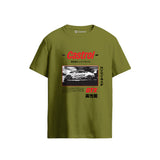 Castrol Retro B&W Racing Graphic T-Shirt Moss Green