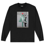 APOH Banksy Christmas Tree Black Long Sleeve T-Shirt