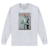 APOH Banksy Christmas Tree Grey Long Sleeve T-Shirt