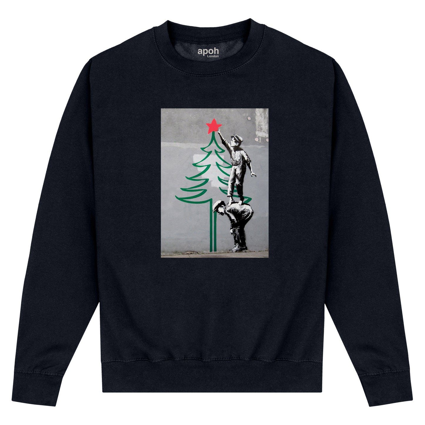 APOH Banksy Christmas Tree Black Sweatshirt