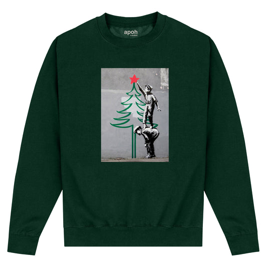 APOH Banksy Christmas Tree Green Sweatshirt