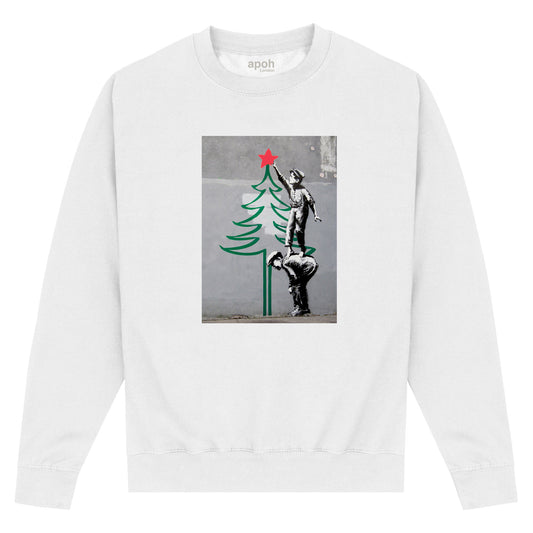 APOH Banksy Christmas Tree White Sweatshirt