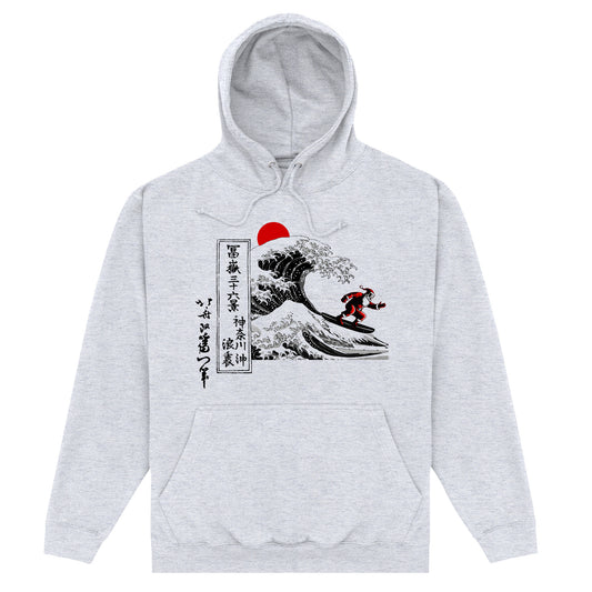 APOH Hokusai Santa Great Wave Heather Grey Hoodie