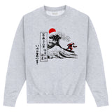 APOH Hokusai Santa Great Wave Heather Grey Sweatshirt