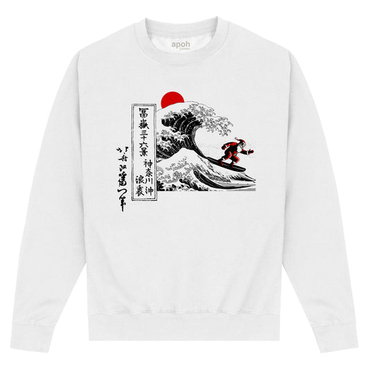 APOH Hokusai Santa Great Wave White Sweatshirt