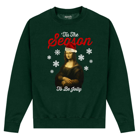 APOH Mona Lisa Tis The Season Bottle Green Sweatshirt