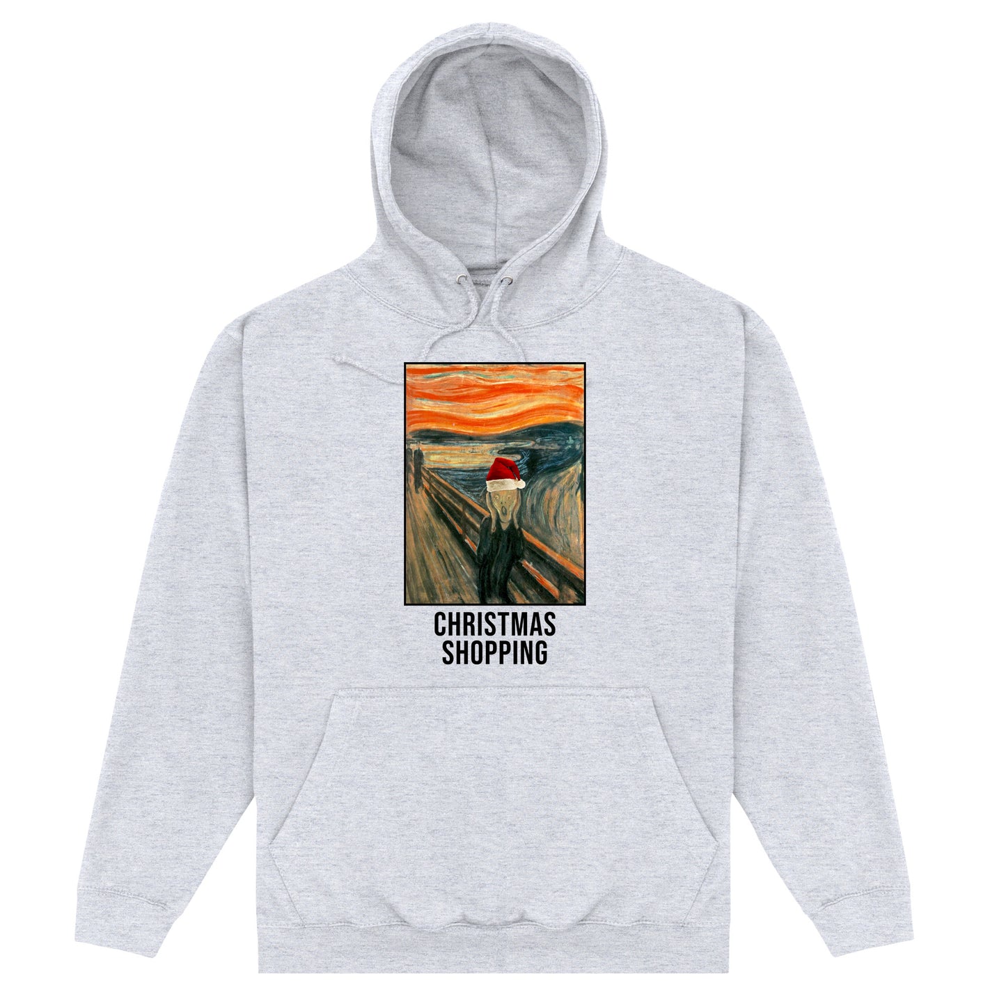 APOH Munch Christmas Shopping Heather Grey Hoodie