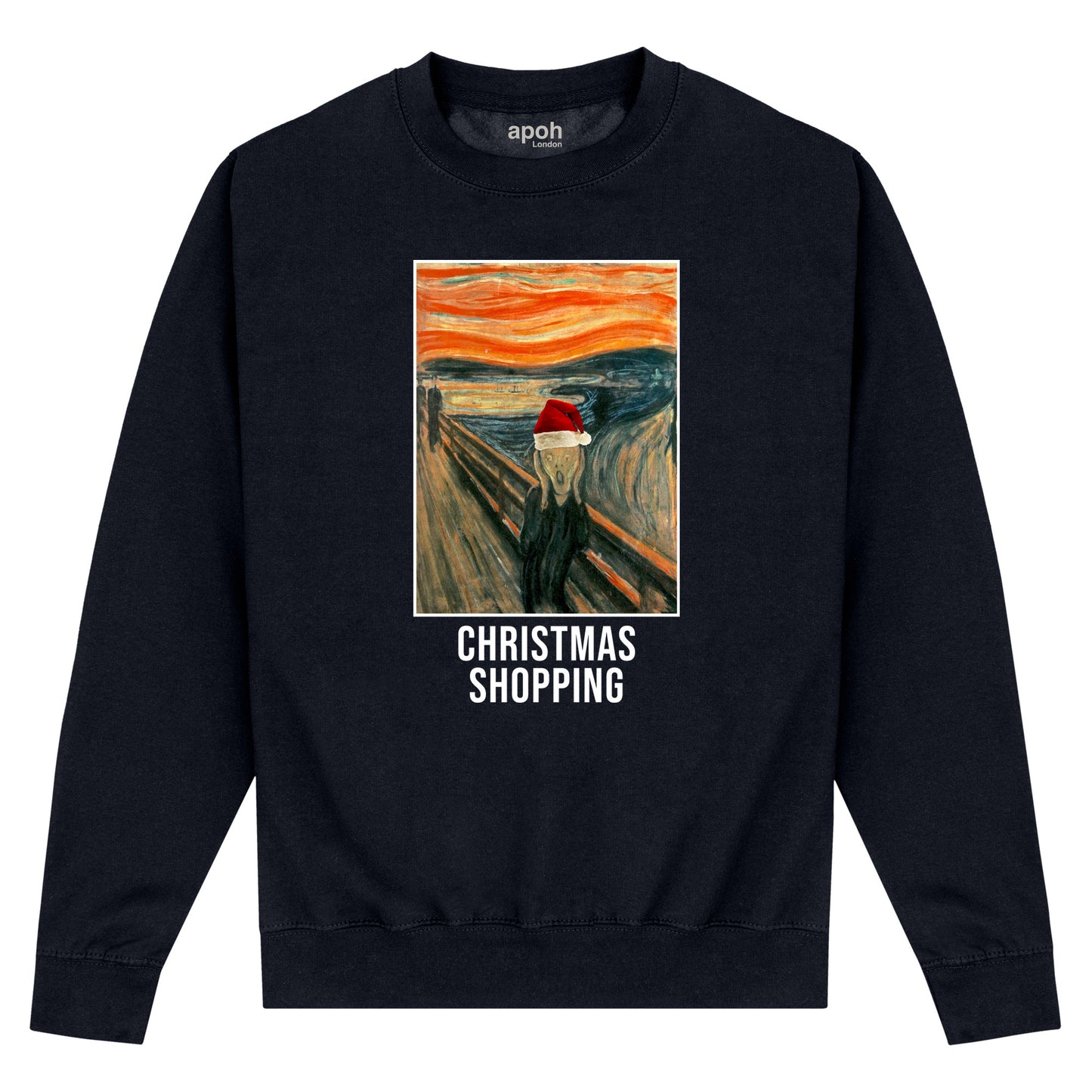 APOH Munch Christmas Shopping Black Sweatshirt