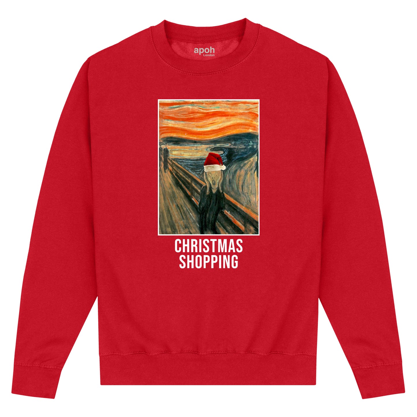 APOH Munch Christmas Shopping Red Sweatshirt