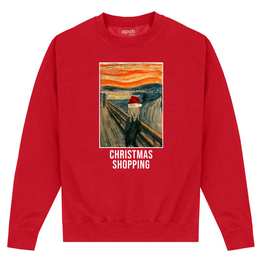 APOH Munch Christmas Shopping Red Sweatshirt