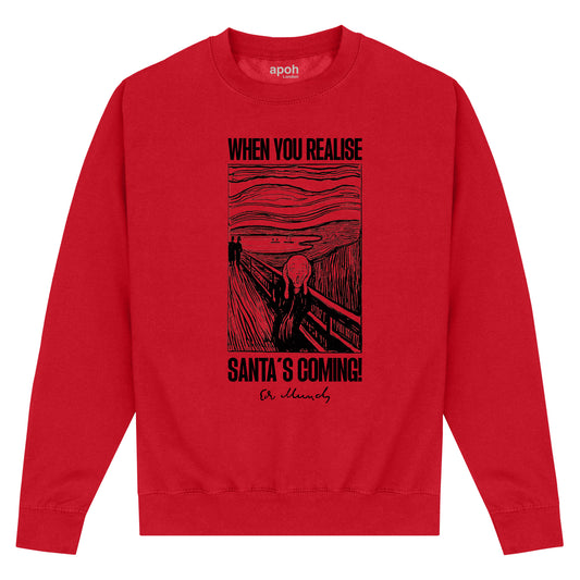 APOH Munch Santa's Coming Red Sweatshirt