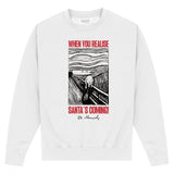 APOH Munch Santa's Coming White Sweatshirt