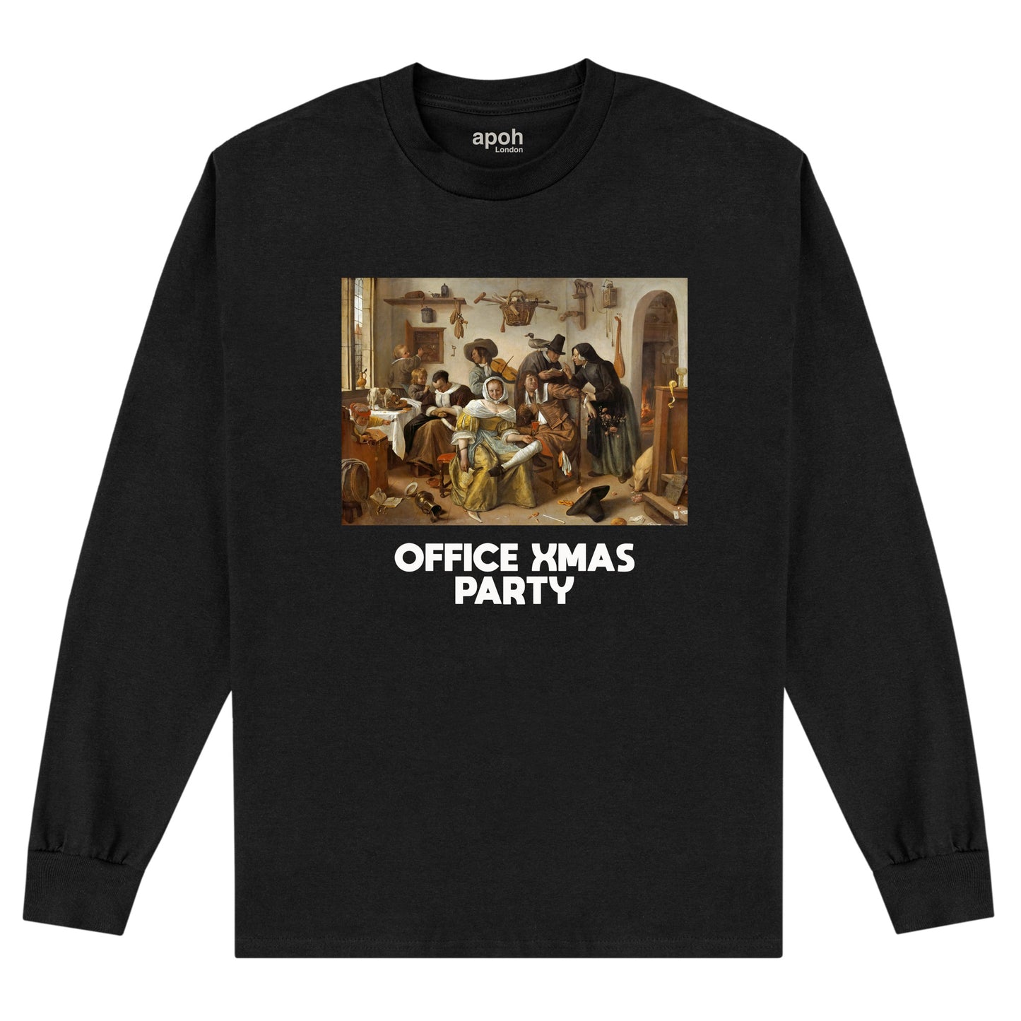 APOH Steen Office Xmas Party Black Long Sleeve T-Shirt