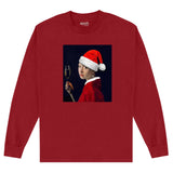 APOH Vermeer Santa Girl Pearl Earring Red Long Sleeve T-Shirt