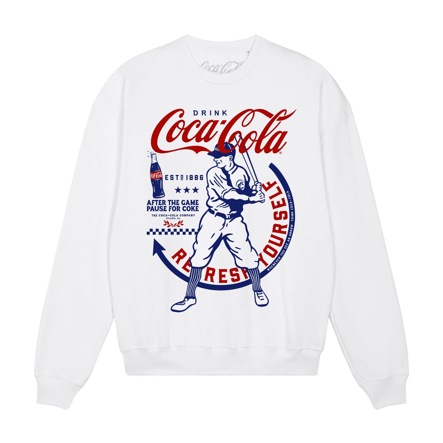 Coca Cola Baseball White Sweatshirt