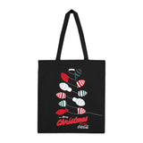 Coca Cola Christmas Bottle Black Tote Bag