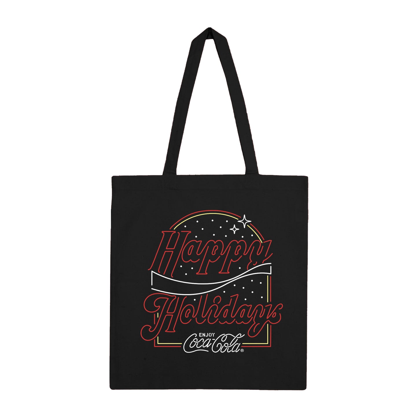 Coca Cola Happy Holidays Black Tote Bag