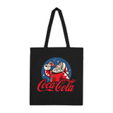 Coca Cola Drinking Santa Black Tote Bag