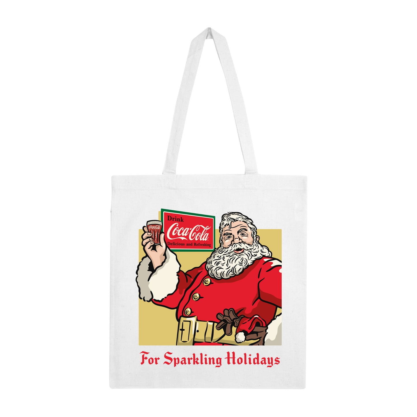 Coca Cola Sparkling Holidays White Tote Bag