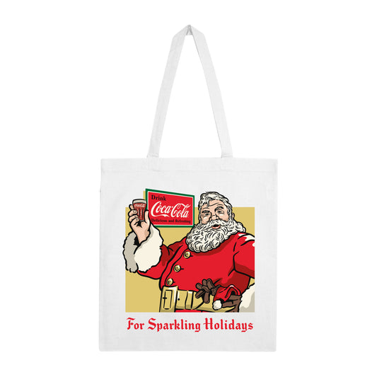 Coca Cola Sparkling Holidays White Tote Bag