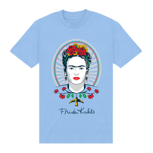 Frida Kahlo Portrait Light Blue T-Shirt