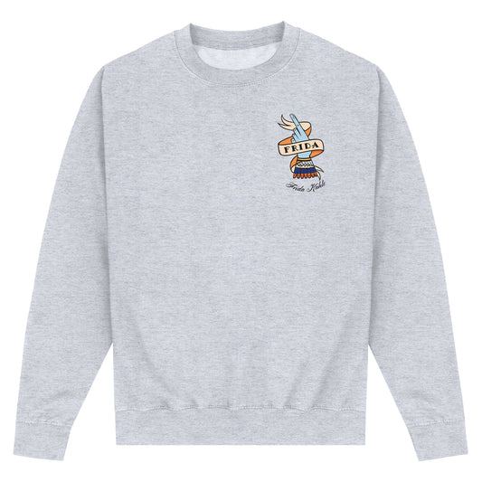 Frida Kahlo Hand Graphic Heather Grey Sweatshirt