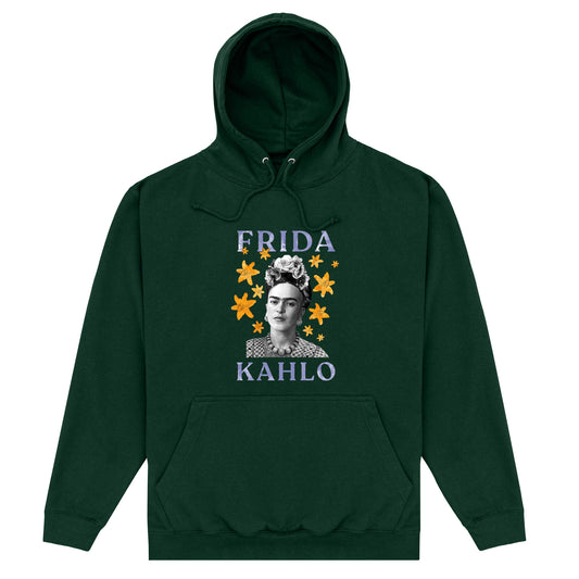 Frida Kahlo Star Graphic Bottle Green Hoodie